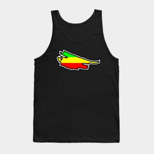 Saturna Island Silhouette in Rastafarian Flag Colours -  Rasta Pattern - Saturna Island Tank Top